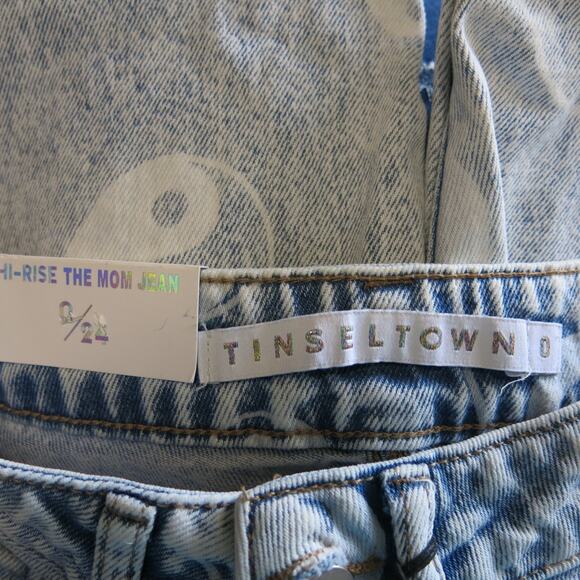 TINSELTOWN *NWT* Yin Yang Jeans Size 0/24 High Rise Distressed Curvy Mom Casual - Picture 14 of 16